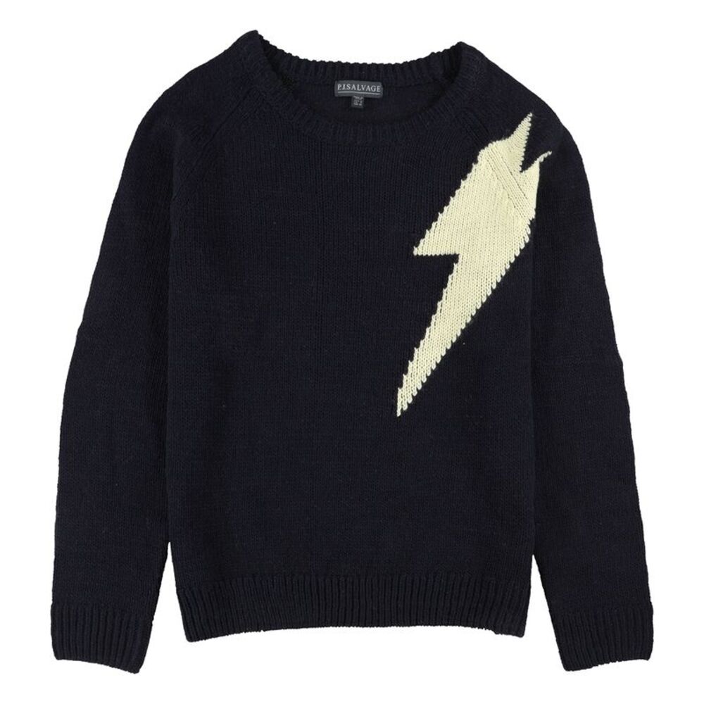 P.J. Salvage Womens Lighting Pullover Sweater, Blue, S, DM